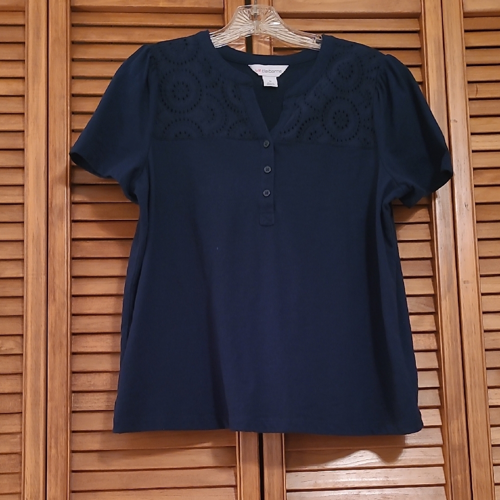 Liz Claiborne Navy Blue Blouse